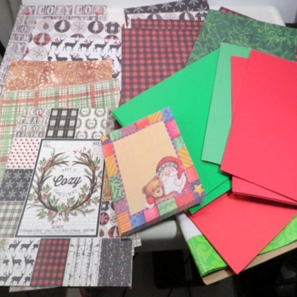 Scrapbook Grab Bag Christmas 4 Pounds (Cozy, Rustic, Woodland, Farmhouse)